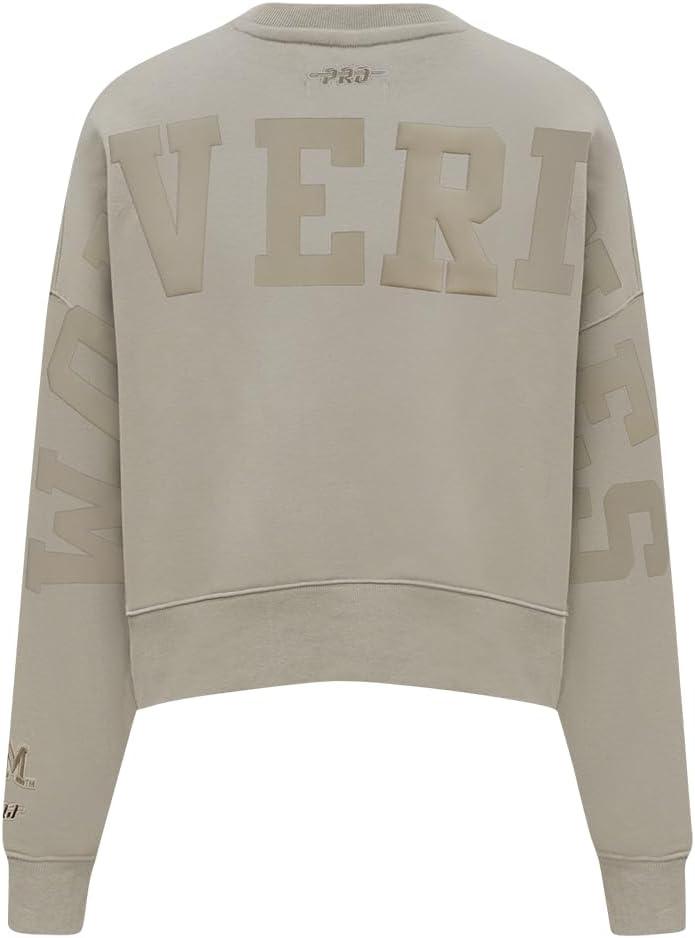 imagePRO STANDARD Womens College Wingspan Brushed Back French Terry Crewneck SweatshirtTaupe