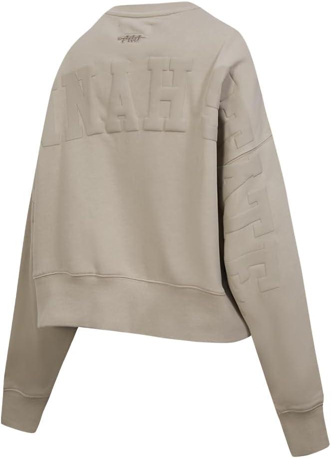 imagePRO STANDARD Womens College Wingspan Brushed Back French Terry Crewneck SweatshirtTaupe