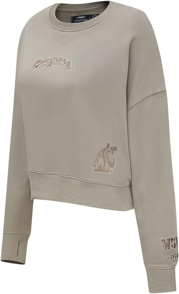 imagePRO STANDARD Womens College Wingspan Brushed Back French Terry Crewneck SweatshirtTaupe