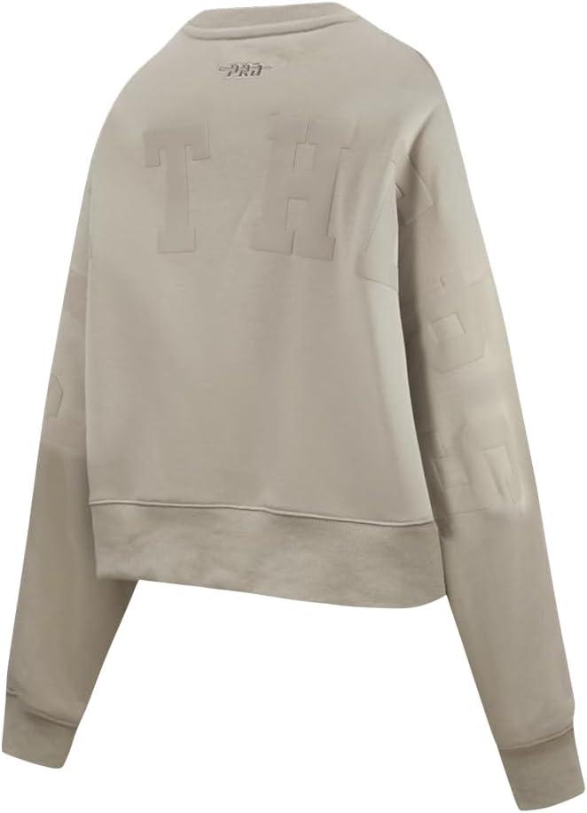 imagePRO STANDARD Womens College Wingspan Brushed Back French Terry Crewneck SweatshirtTaupe
