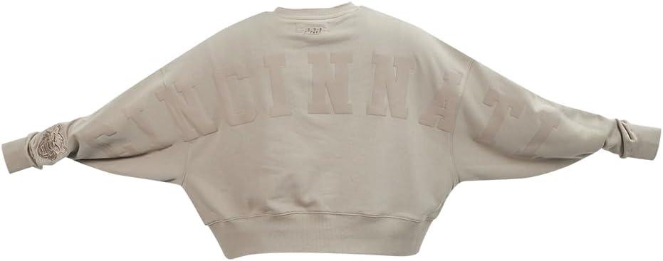 imagePRO STANDARD Womens College Wingspan Brushed Back French Terry Crewneck SweatshirtTaupe