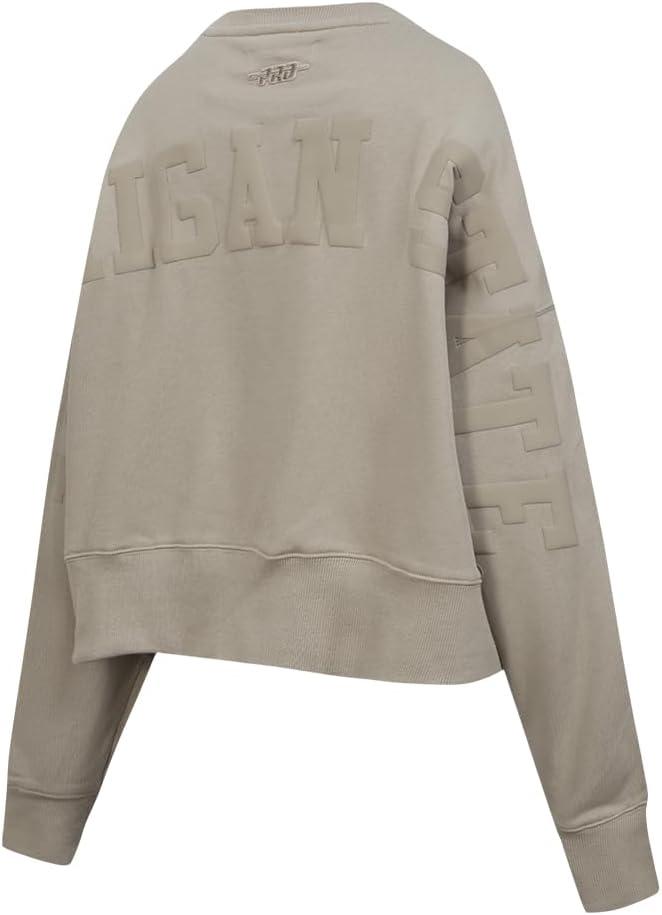 imagePRO STANDARD Womens College Wingspan Brushed Back French Terry Crewneck SweatshirtTaupe