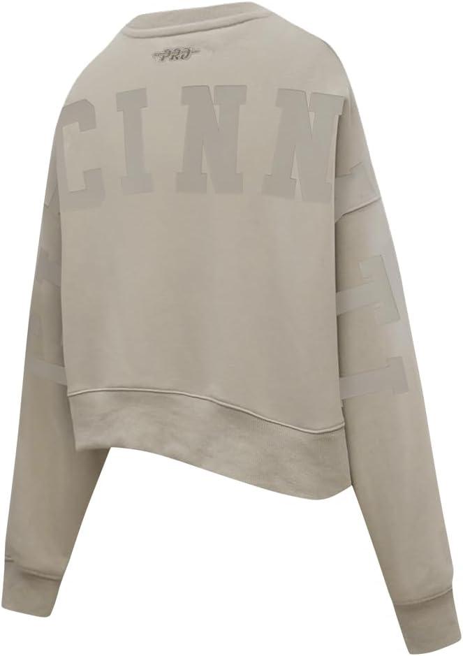 imagePRO STANDARD Womens College Wingspan Brushed Back French Terry Crewneck SweatshirtTaupe