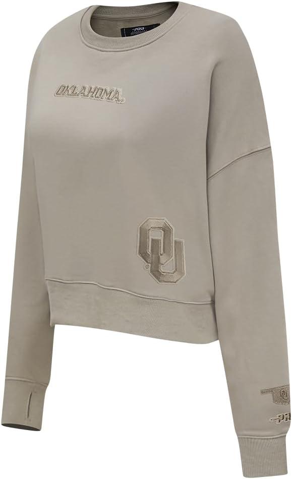 imagePRO STANDARD Womens College Wingspan Brushed Back French Terry Crewneck SweatshirtTaupe
