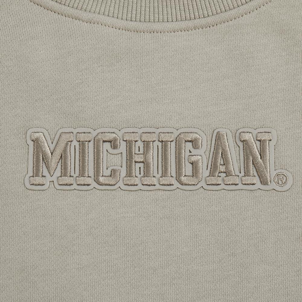 imagePRO STANDARD Womens College Wingspan Brushed Back French Terry Crewneck SweatshirtTaupe