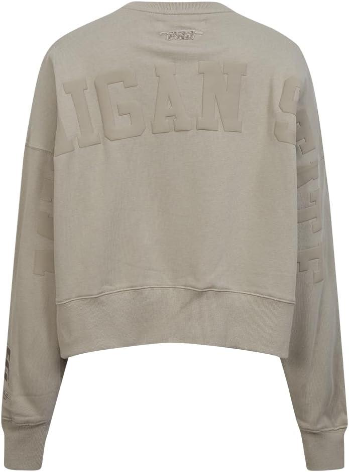 imagePRO STANDARD Womens College Wingspan Brushed Back French Terry Crewneck SweatshirtTaupe