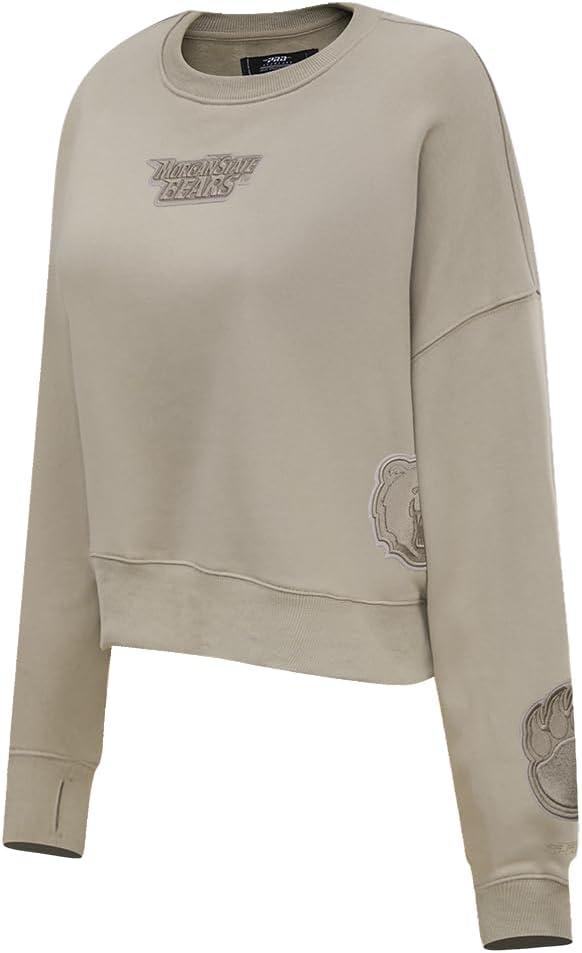 imagePRO STANDARD Womens College Wingspan Brushed Back French Terry Crewneck SweatshirtTaupe
