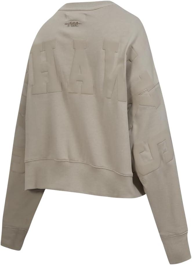 imagePRO STANDARD Womens College Wingspan Brushed Back French Terry Crewneck SweatshirtTaupe
