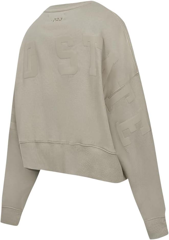 imagePRO STANDARD Womens College Wingspan Brushed Back French Terry Crewneck SweatshirtTaupe