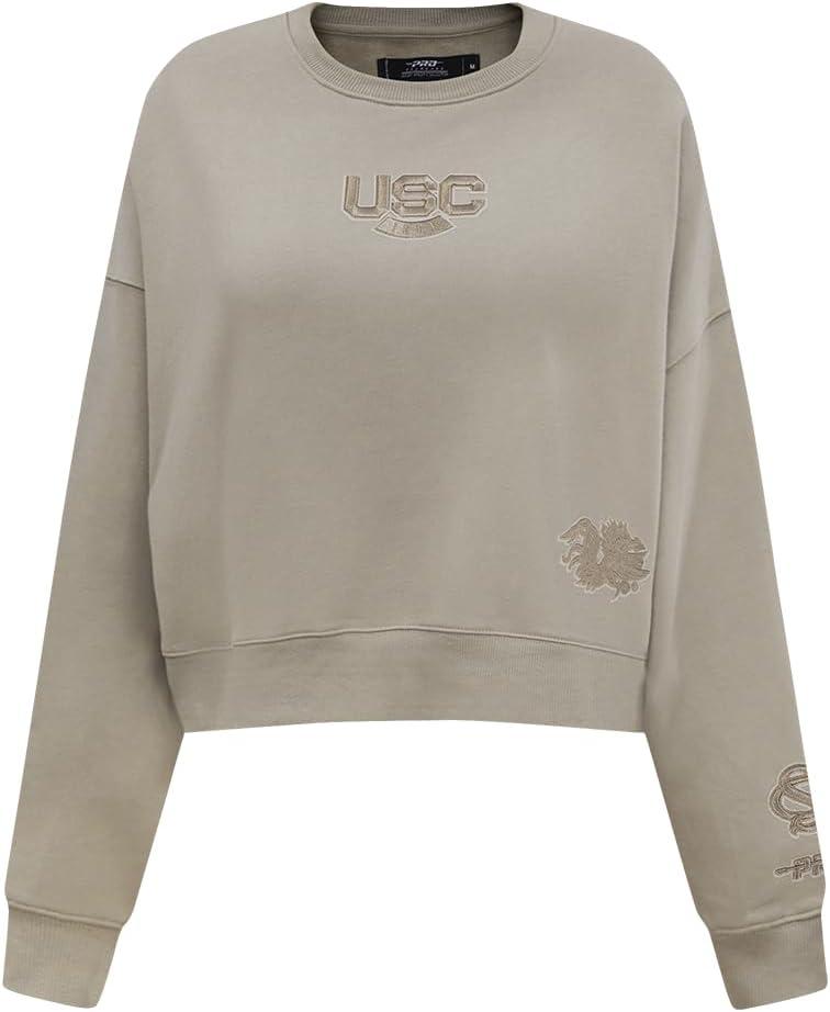 imagePRO STANDARD Womens College Wingspan Brushed Back French Terry Crewneck SweatshirtTaupe