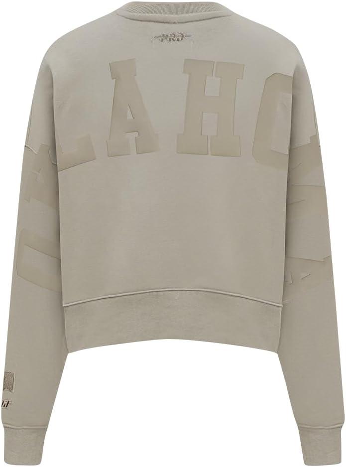 imagePRO STANDARD Womens College Wingspan Brushed Back French Terry Crewneck SweatshirtTaupe