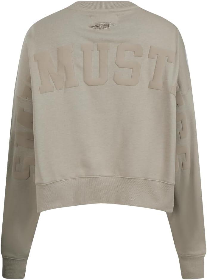 imagePRO STANDARD Womens College Wingspan Brushed Back French Terry Crewneck SweatshirtTaupe