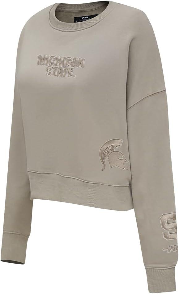 imagePRO STANDARD Womens College Wingspan Brushed Back French Terry Crewneck SweatshirtTaupe