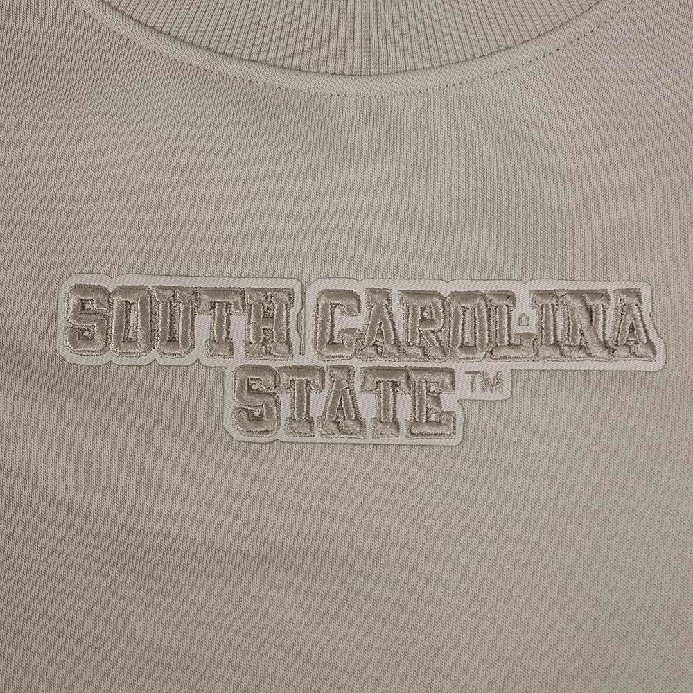 imagePRO STANDARD Womens College Wingspan Brushed Back French Terry Crewneck SweatshirtTaupe