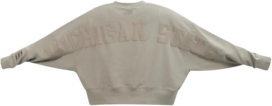 imagePRO STANDARD Womens College Wingspan Brushed Back French Terry Crewneck SweatshirtTaupe