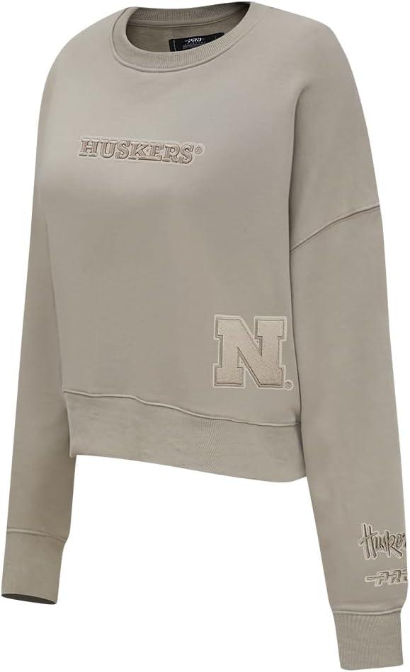 imagePRO STANDARD Womens College Wingspan Brushed Back French Terry Crewneck SweatshirtTaupe