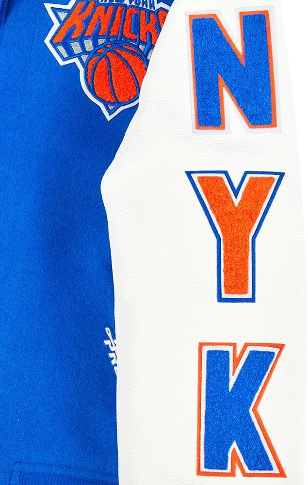 imagePro Standard Big Kids NBA Classic Chenille Varsity JacketRoyal BlueWhite
