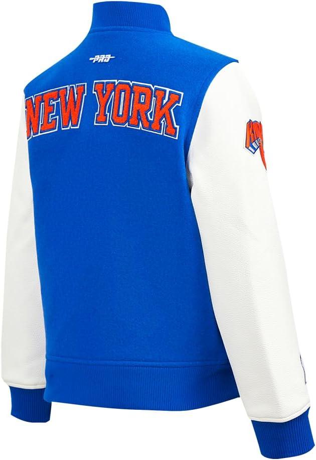 imagePro Standard Big Kids NBA Classic Chenille Varsity JacketRoyal BlueWhite