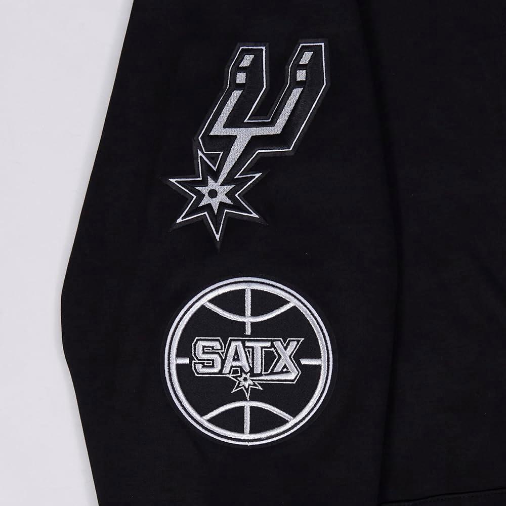 imagePro Standard Mens NBA Classic Chenille Cotton Double Knit Full Zip HoodieBlack