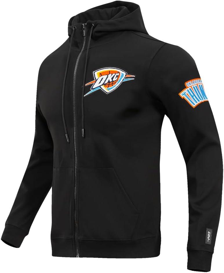 imagePro Standard Mens NBA Classic Chenille Cotton Double Knit Full Zip HoodieBlack
