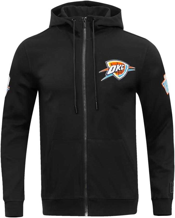 imagePro Standard Mens NBA Classic Chenille Cotton Double Knit Full Zip HoodieBlack