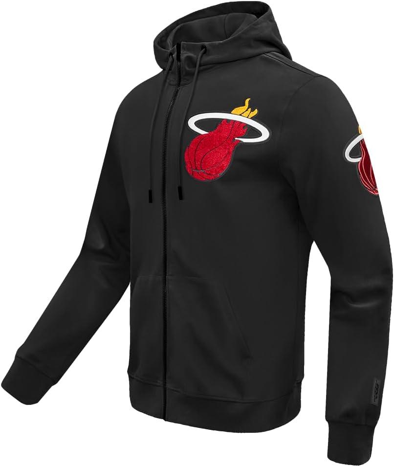 imagePro Standard Mens NBA Classic Chenille Cotton Double Knit Full Zip HoodieBlack