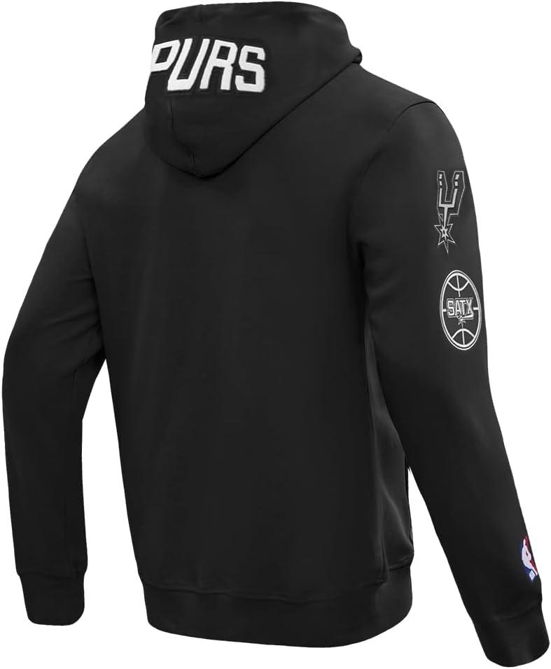 imagePro Standard Mens NBA Classic Chenille Cotton Double Knit Full Zip HoodieBlack