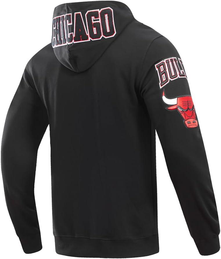 imagePro Standard Mens NBA Classic Chenille Cotton Double Knit Full Zip HoodieBlack