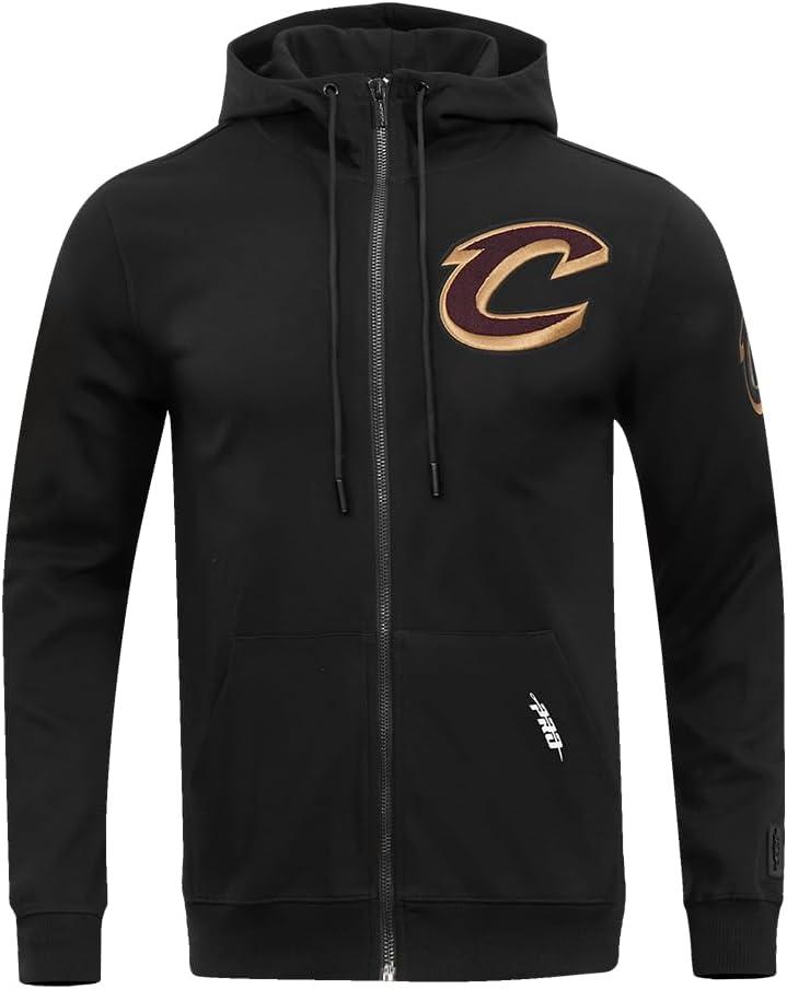 imagePro Standard Mens NBA Classic Chenille Cotton Double Knit Full Zip HoodieBlack