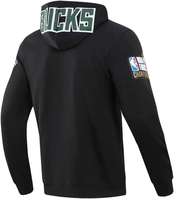 imagePro Standard Mens NBA Classic Chenille Cotton Double Knit Full Zip HoodieBlack