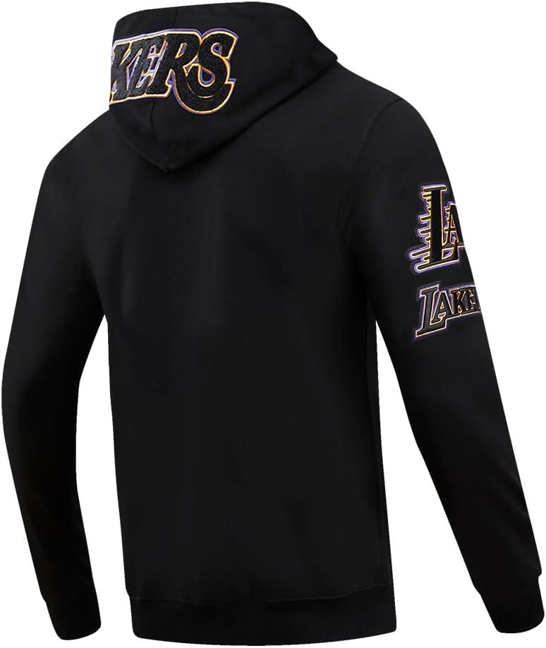 imagePro Standard Mens NBA Classic Chenille Cotton Double Knit Full Zip HoodieBlack