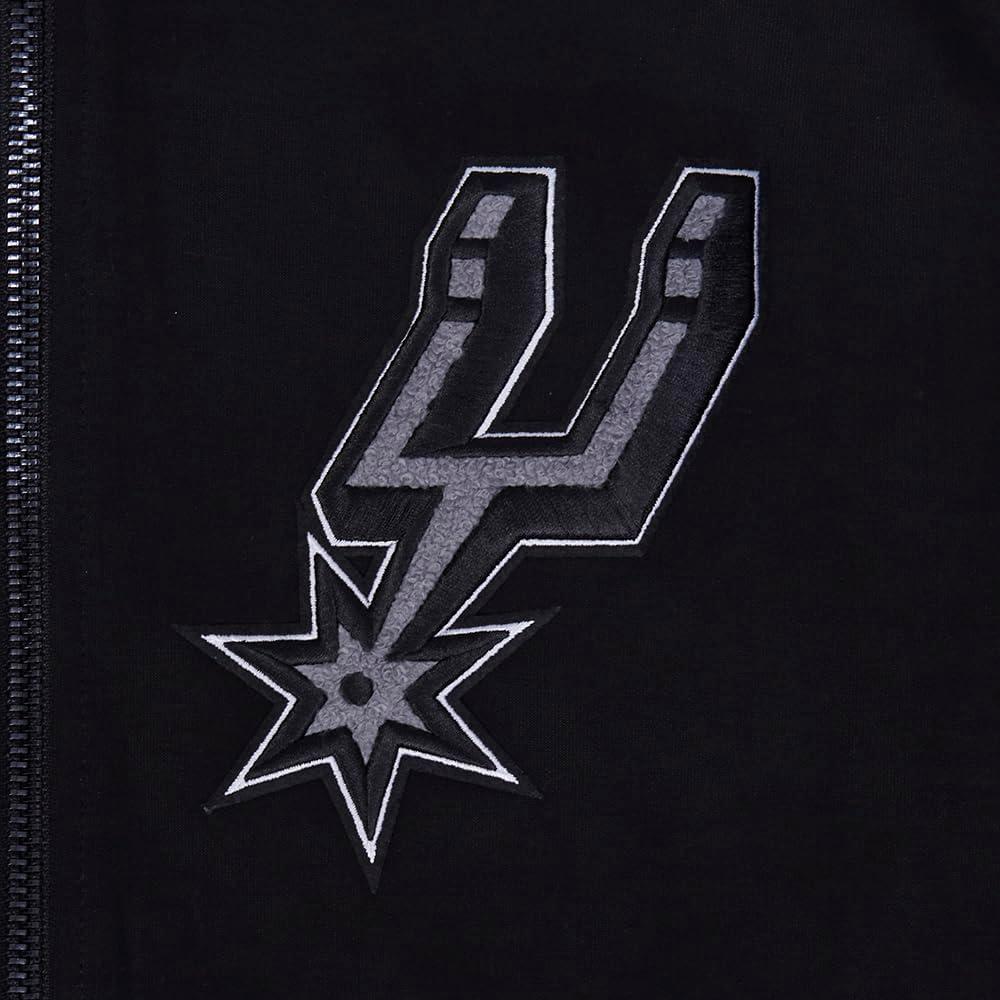 imagePro Standard Mens NBA Classic Chenille Cotton Double Knit Full Zip HoodieBlack