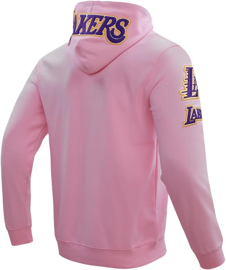 imagePro Standard Mens NBA Classic Chenille Cotton Double Knit Full Zip HoodiePink