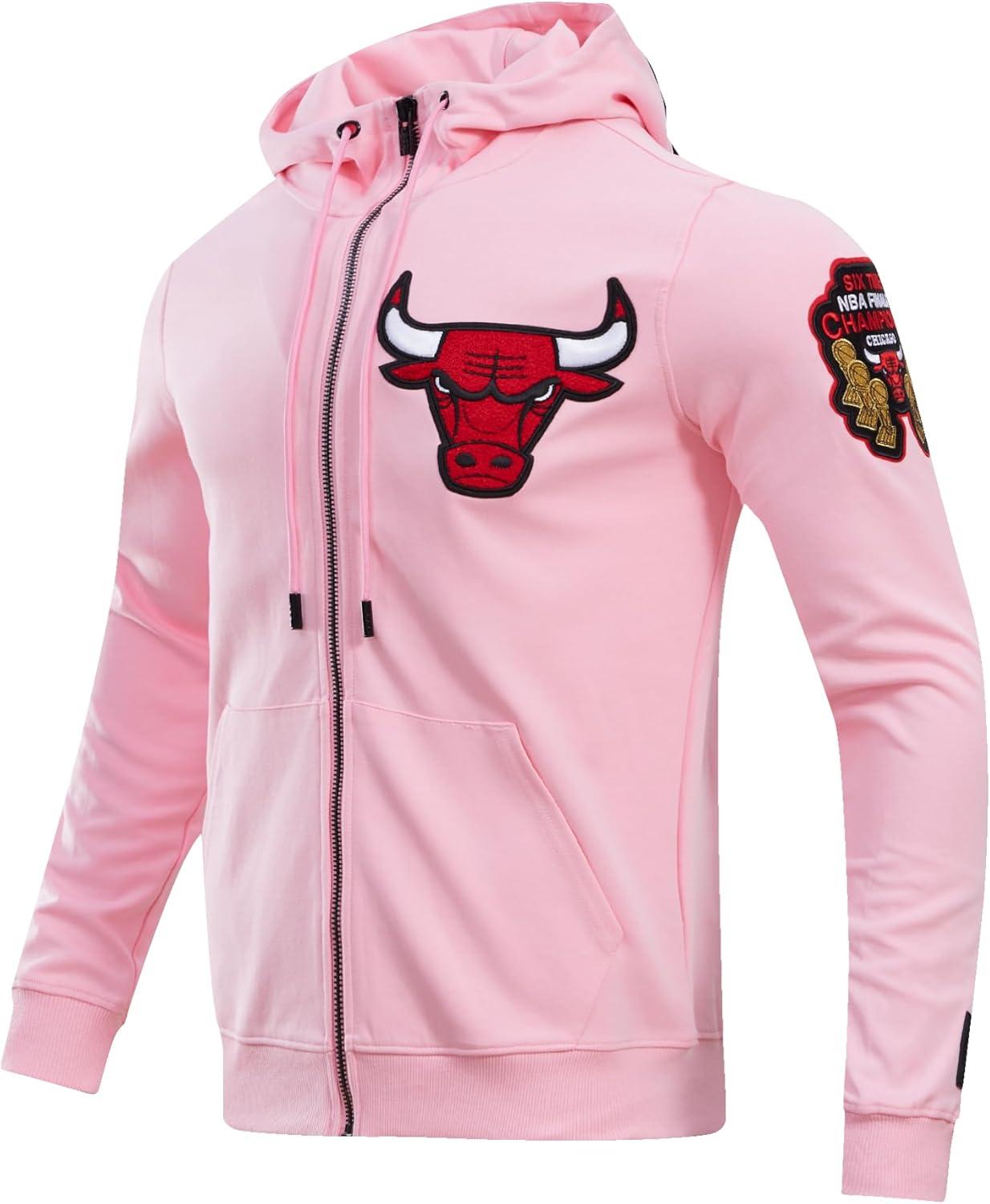 imagePro Standard Mens NBA Classic Chenille Cotton Double Knit Full Zip HoodiePink