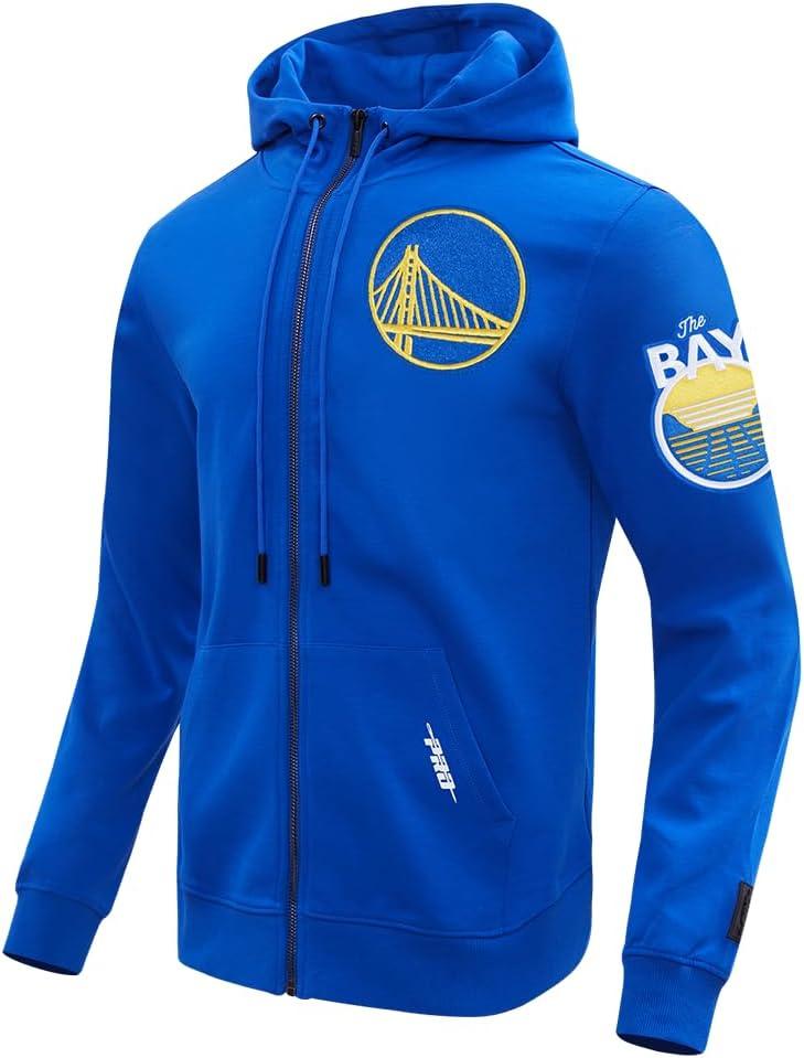 imagePro Standard Mens NBA Classic Chenille Cotton Double Knit Full Zip HoodieRoyal Blue