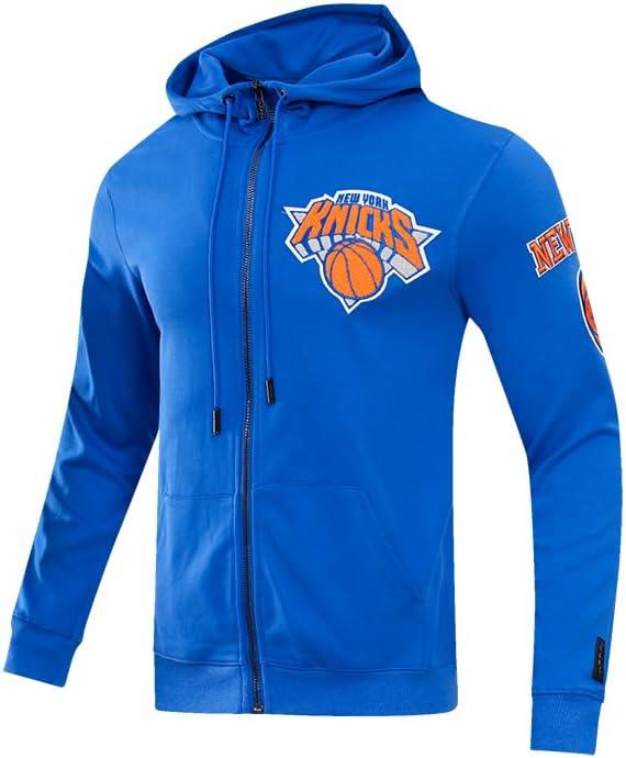 imagePro Standard Mens NBA Classic Chenille Cotton Double Knit Full Zip HoodieRoyal Blue