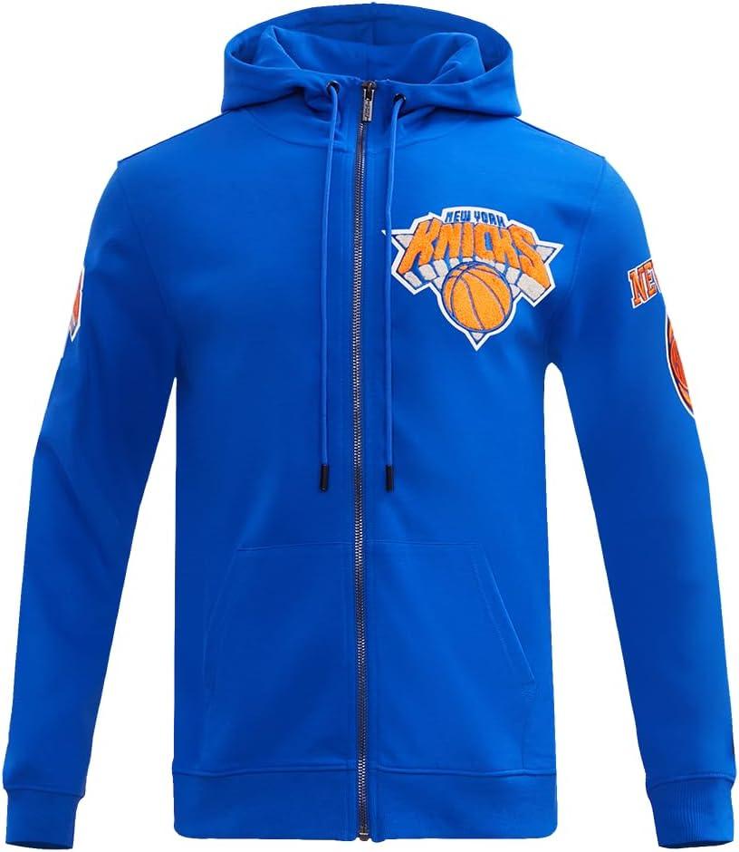 imagePro Standard Mens NBA Classic Chenille Cotton Double Knit Full Zip HoodieRoyal Blue