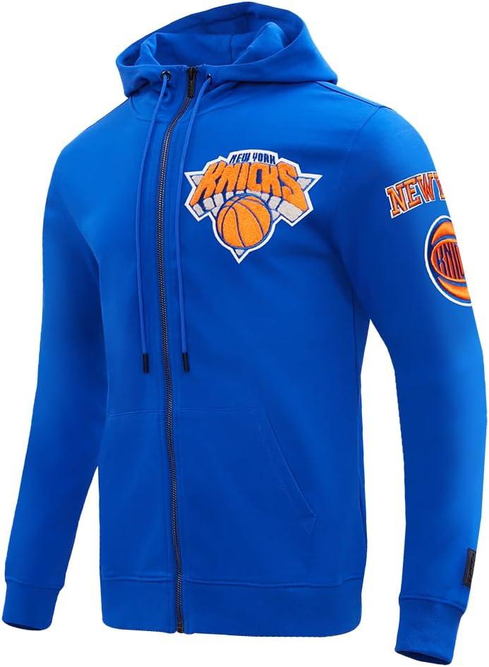 imagePro Standard Mens NBA Classic Chenille Cotton Double Knit Full Zip HoodieRoyal Blue
