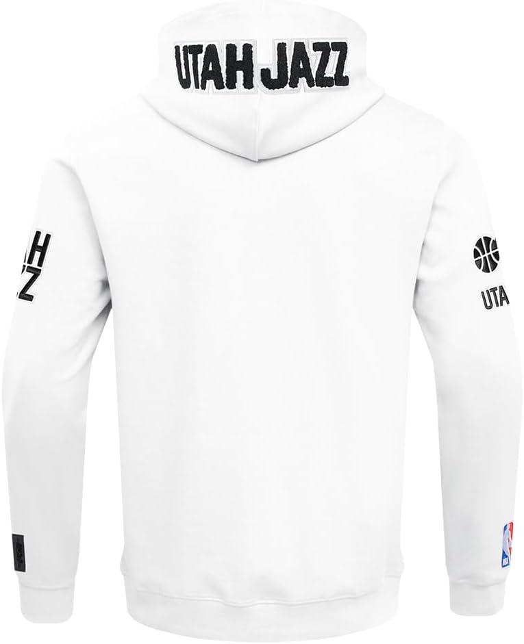 imagePro Standard Mens NBA Classic Chenille Cotton Double Knit Full Zip HoodieWhite