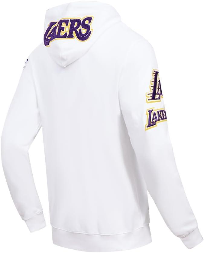 imagePro Standard Mens NBA Classic Chenille Cotton Double Knit Full Zip HoodieWhite