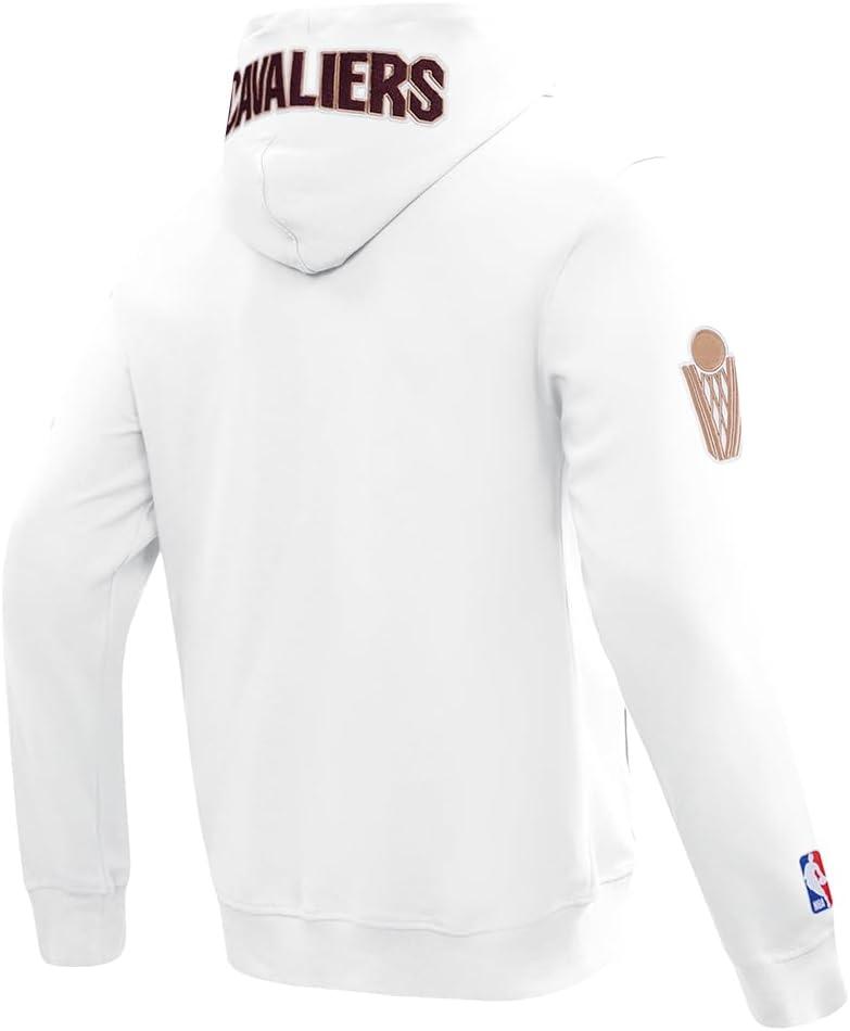 imagePro Standard Mens NBA Classic Chenille Cotton Double Knit Full Zip HoodieWhite