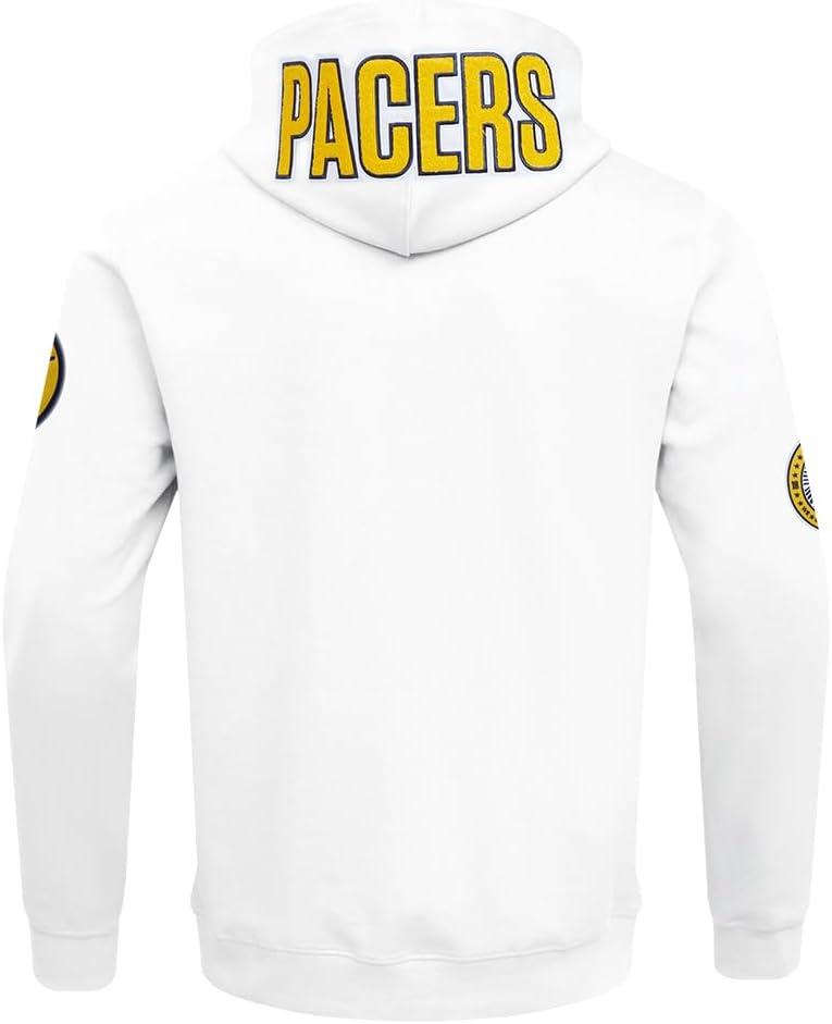 imagePro Standard Mens NBA Classic Chenille Cotton Double Knit Full Zip HoodieWhite