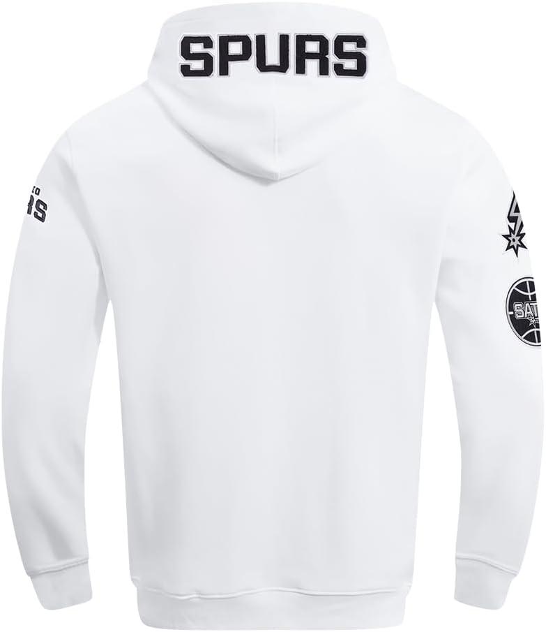imagePro Standard Mens NBA Classic Chenille Cotton Double Knit Full Zip HoodieWhite