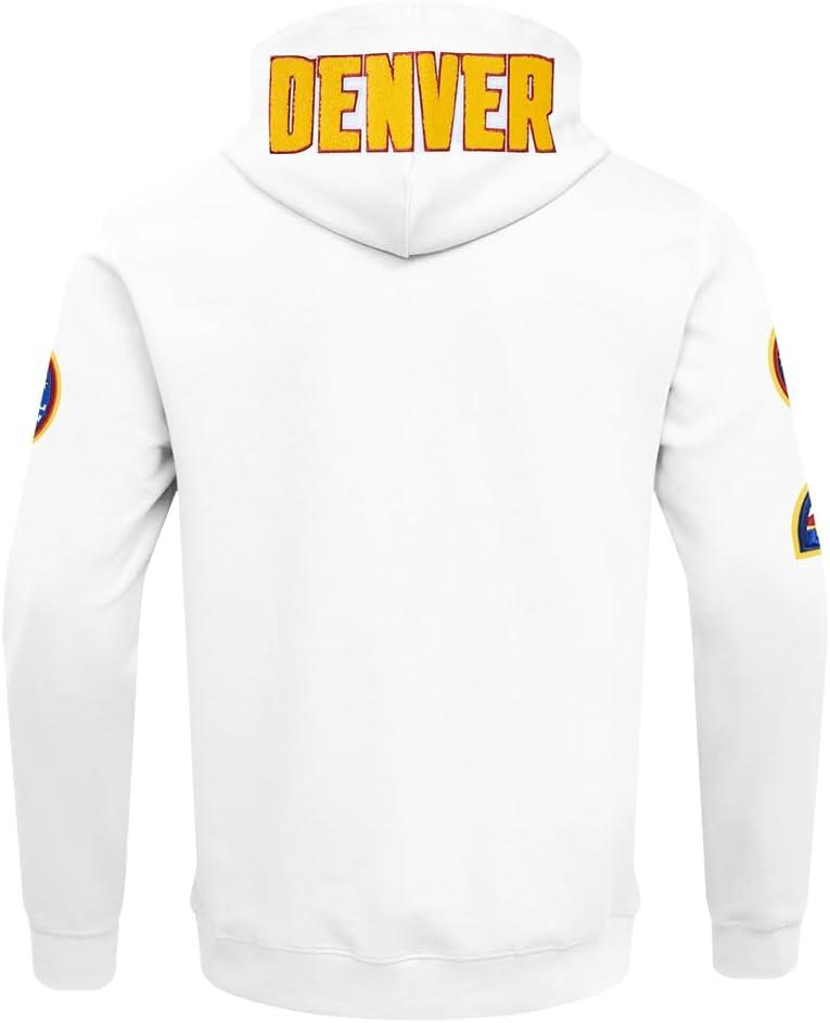 imagePro Standard Mens NBA Classic Chenille Cotton Double Knit Full Zip HoodieWhite