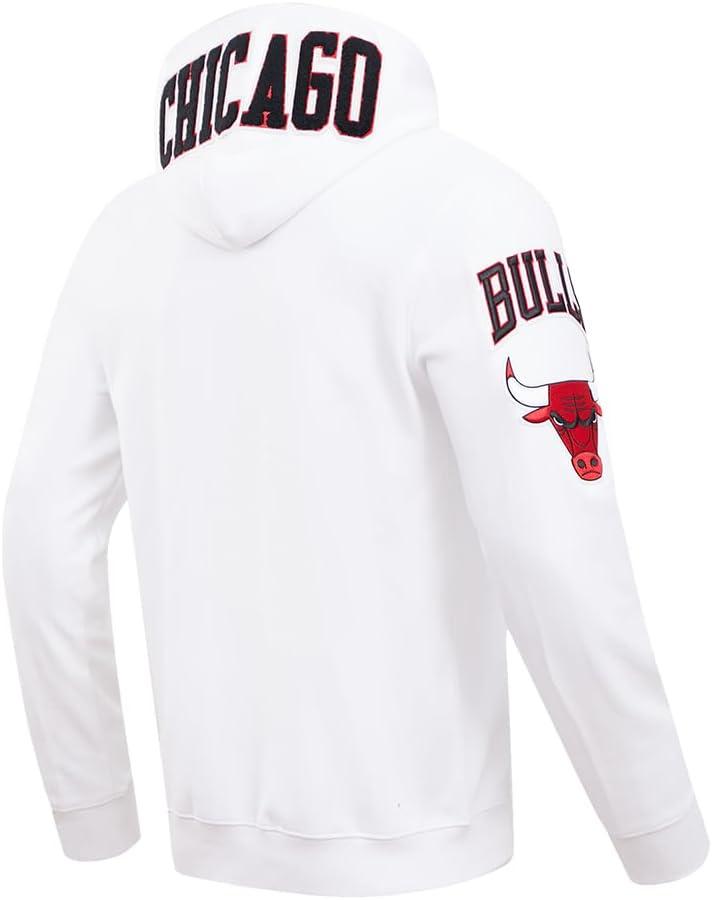 imagePro Standard Mens NBA Classic Chenille Cotton Double Knit Full Zip HoodieWhite