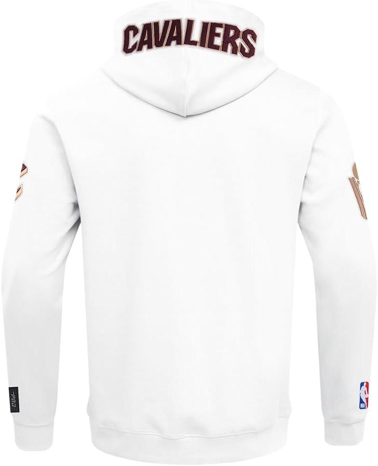 imagePro Standard Mens NBA Classic Chenille Cotton Double Knit Full Zip HoodieWhite