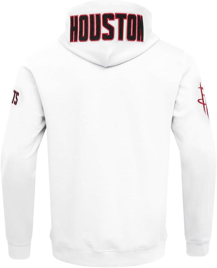 imagePro Standard Mens NBA Classic Chenille Cotton Double Knit Full Zip HoodieWhite