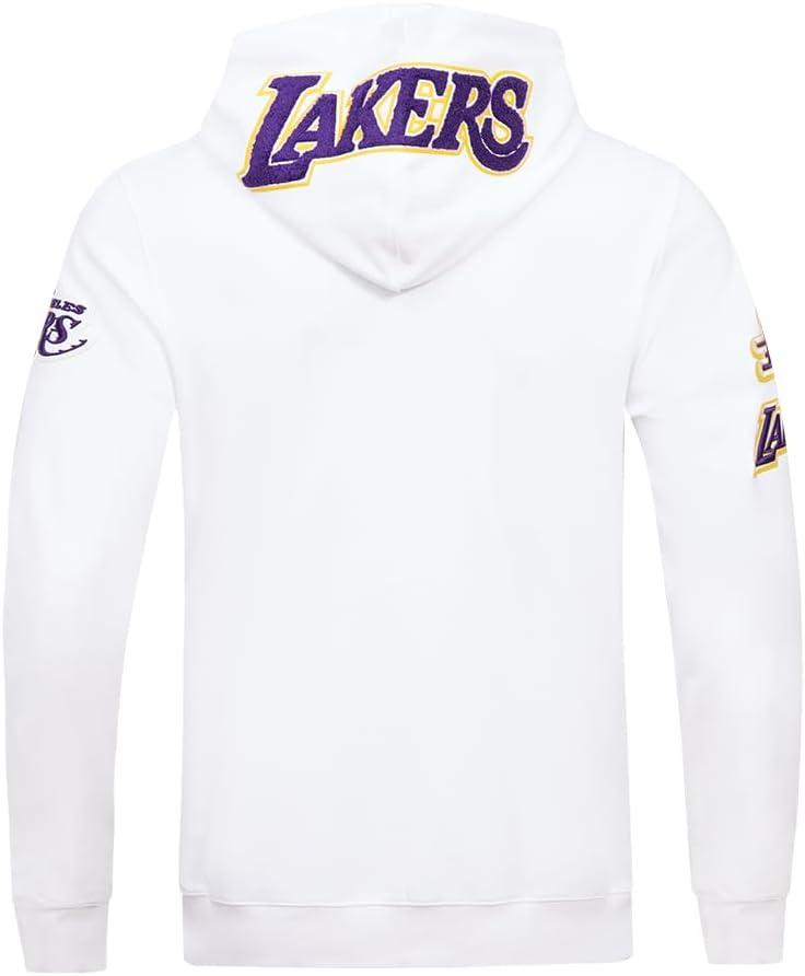 imagePro Standard Mens NBA Classic Chenille Cotton Double Knit Full Zip HoodieWhite