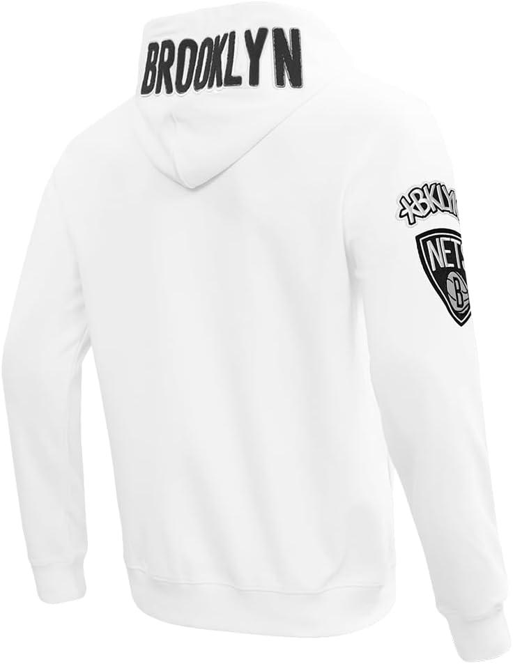 imagePro Standard Mens NBA Classic Chenille Cotton Double Knit Full Zip HoodieWhite
