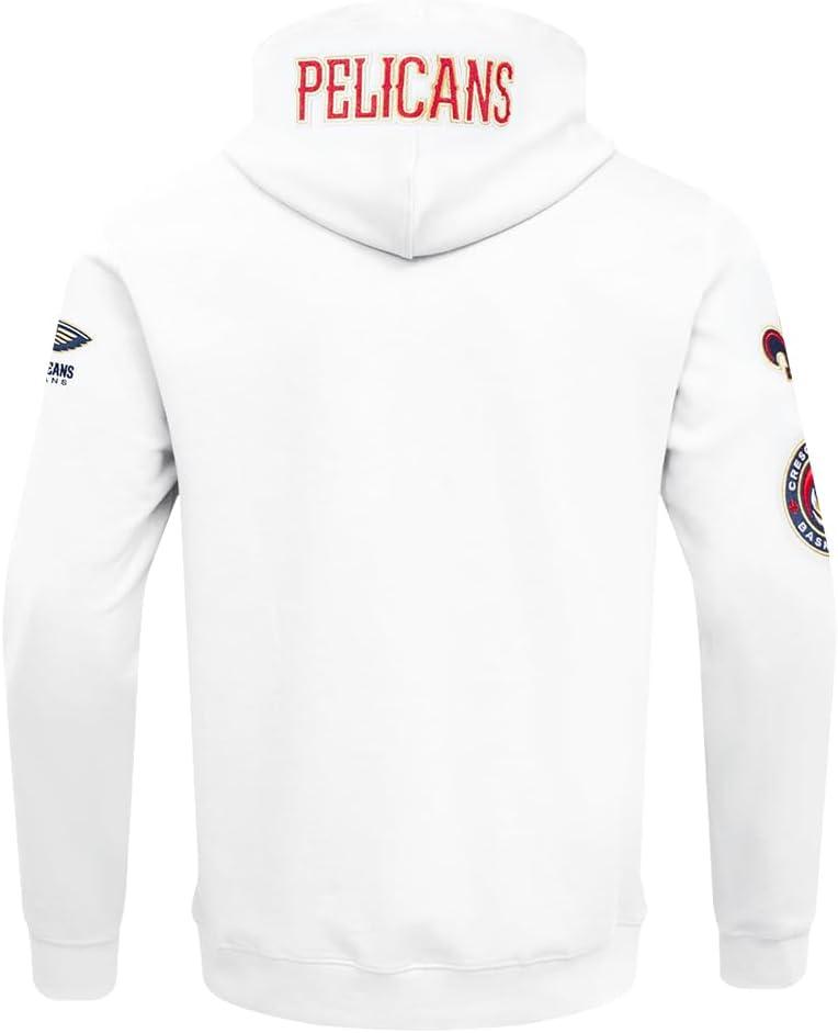 imagePro Standard Mens NBA Classic Chenille Cotton Double Knit Full Zip HoodieWhite
